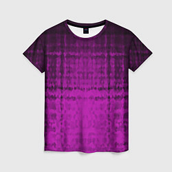 Женская футболка Абстрактный мозаичный черно - пурпурный узор