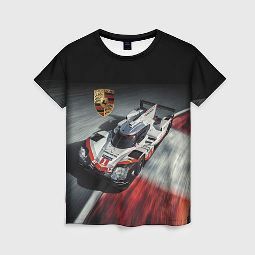 Женская футболка Porsche - racing team - motorsport / 3D-принт – фото 1