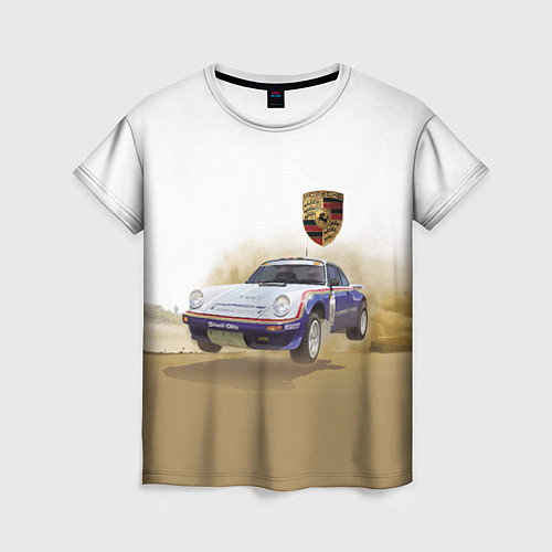 Женская футболка Porsche - гонки в пустыне / 3D-принт – фото 1