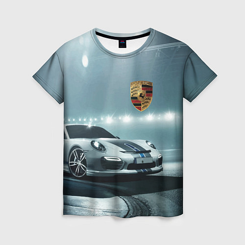 Женская футболка Porsche - racing route - motorsport / 3D-принт – фото 1