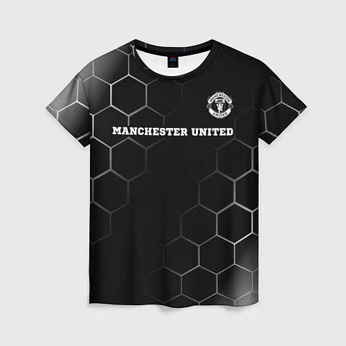 Женская футболка Manchester United sport на темном фоне: символ све / 3D-принт – фото 1