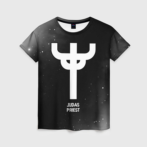 Женская футболка Judas Priest glitch на темном фоне / 3D-принт – фото 1