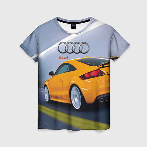 Женская футболка Audi TT мчится в тоннеле / 3D-принт – фото 1