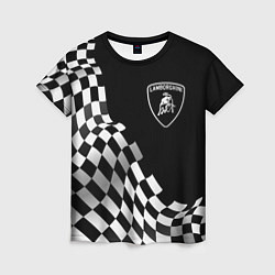 Женская футболка Lamborghini racing flag