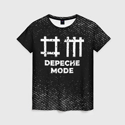 Футболка женская Depeche Mode с потертостями на темном фоне, цвет: 3D-принт