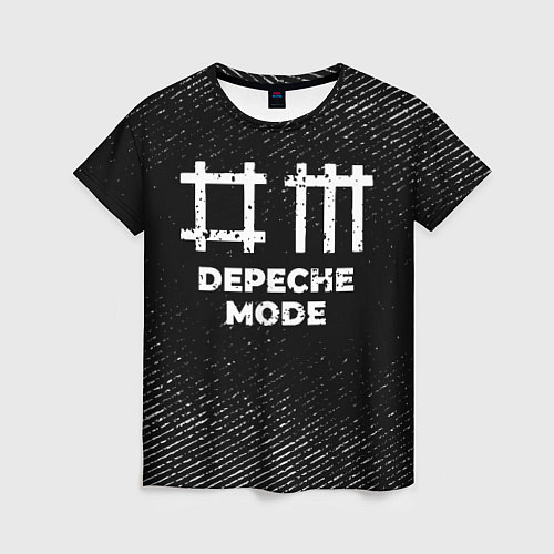 Женская футболка Depeche Mode с потертостями на темном фоне / 3D-принт – фото 1