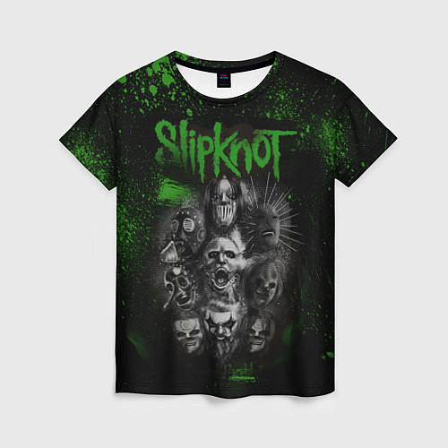 Женская футболка Slipknot green / 3D-принт – фото 1