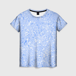 Женская футболка Абстракция Голубой текстура Зима