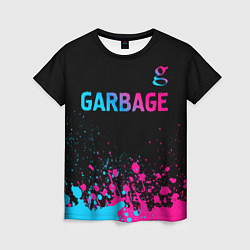 Футболка женская Garbage - neon gradient: символ сверху, цвет: 3D-принт