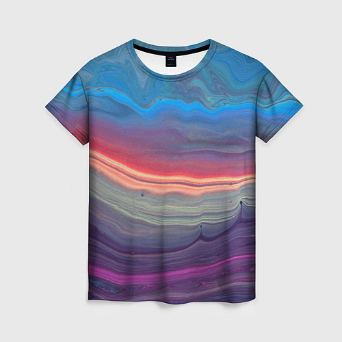 Женская футболка Цветной переливающийся абстрактный песок / 3D-принт – фото 1