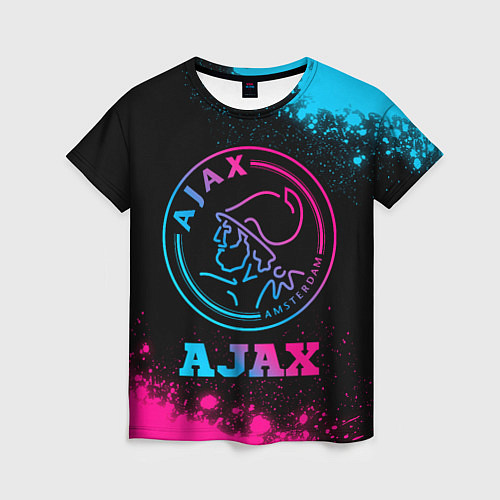 Женская футболка Ajax - neon gradient / 3D-принт – фото 1