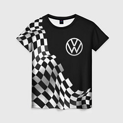 Женская футболка Volkswagen racing flag