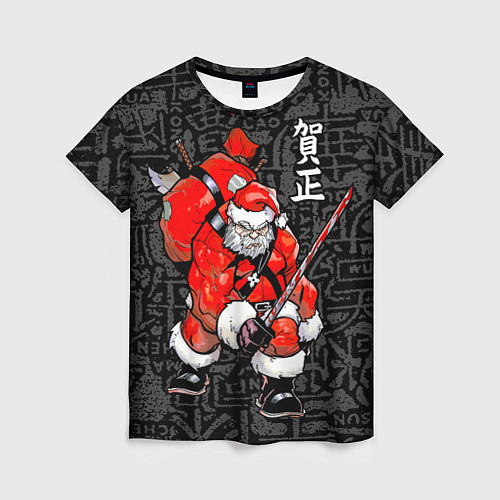 Женская футболка Santa Claus Samurai / 3D-принт – фото 1