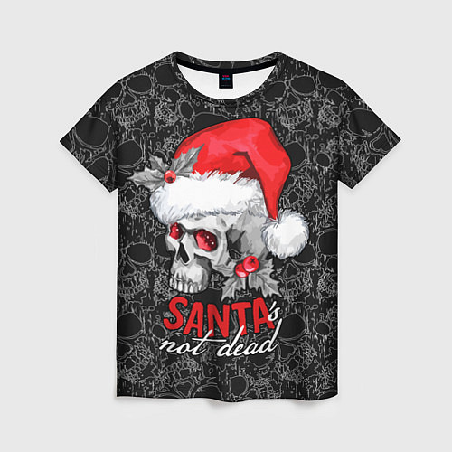 Женская футболка Skull in red hat, Santa is not dead / 3D-принт – фото 1