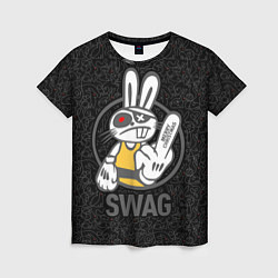 Футболка женская SWAG, bad rabbit, merry Christmas, цвет: 3D-принт