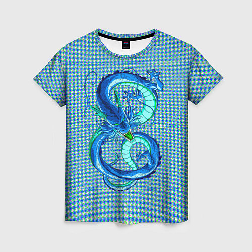 Женская футболка Синий дракон в форме цифры 8 / 3D-принт – фото 1