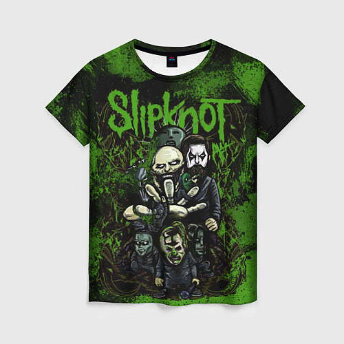 Женская футболка Slipknot green art / 3D-принт – фото 1