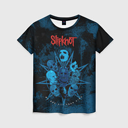 Женская футболка Slipknot blue