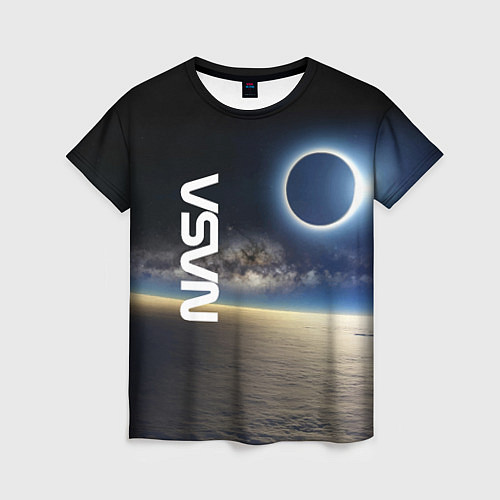 Женская футболка Солнечное затмение в открытом космосе / 3D-принт – фото 1