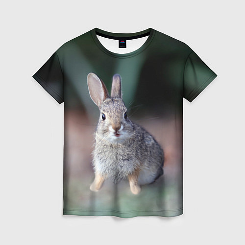 Женская футболка Малыш кролик / 3D-принт – фото 1