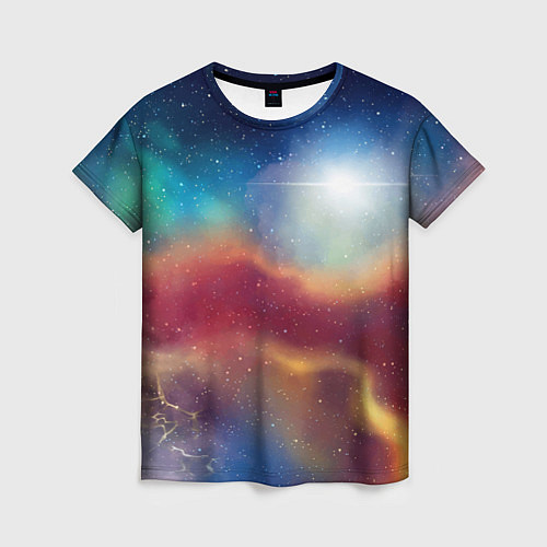 Женская футболка Многогранное космическое пространство - яркая звез / 3D-принт – фото 1