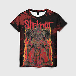 Женская футболка Slipknot black and red