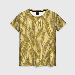 Женская футболка Винтажные колоски пшеницы