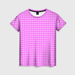 Женская футболка Много сердец розовое