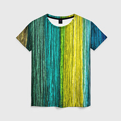 Женская футболка Разноцветные полосы материала