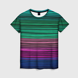 Женская футболка Разноцветные неоновые шелковые нити