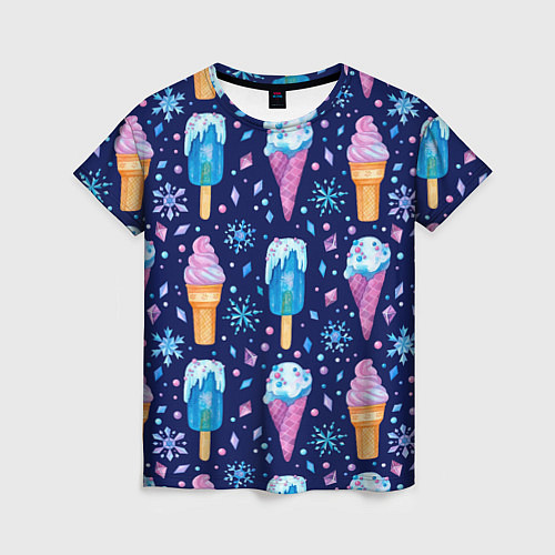 Женская футболка Новогоднее мороженое / 3D-принт – фото 1