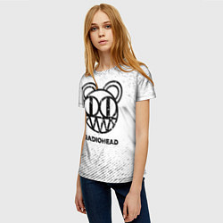 Футболка женская Radiohead с потертостями на светлом фоне, цвет: 3D-принт — фото 2