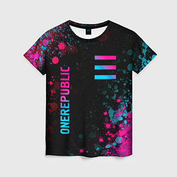 Женская футболка OneRepublic - neon gradient: надпись, символ