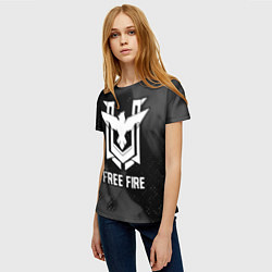 Футболка женская Free Fire glitch на темном фоне, цвет: 3D-принт — фото 2