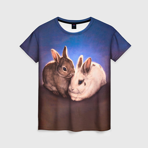 Женская футболка Кроличьи нежности / 3D-принт – фото 1