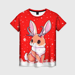 Футболка женская Кролик олень - кролик с рожками, цвет: 3D-принт