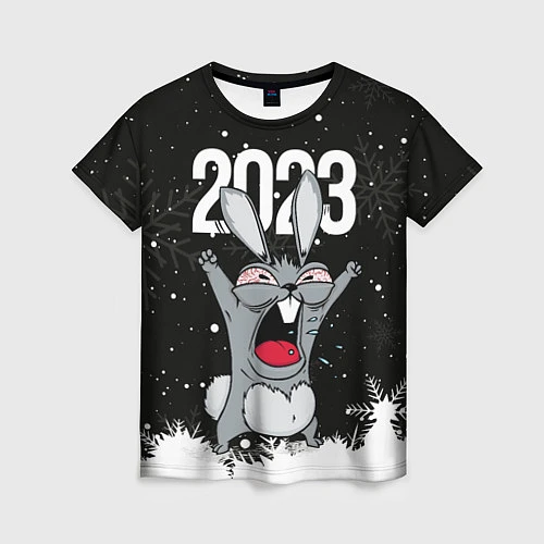 Женская футболка Злой кролик 2023 / 3D-принт – фото 1