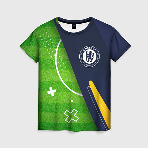 Женская футболка Chelsea football field / 3D-принт – фото 1