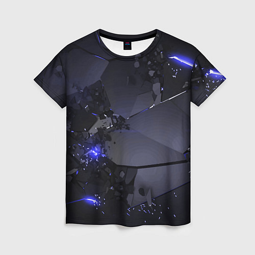 Женская футболка Неоновые плиты, взрыв / 3D-принт – фото 1