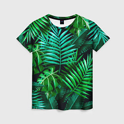 Женская футболка Тропические растения - текстура