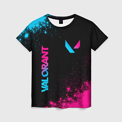Женская футболка Valorant - neon gradient: надпись, символ