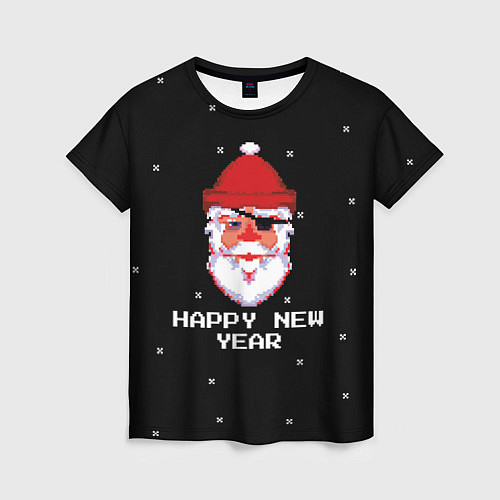 Женская футболка Дед мороз с повязкой / 3D-принт – фото 1
