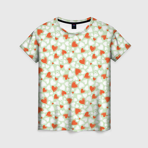 Женская футболка Сердце двуцветное / 3D-принт – фото 1