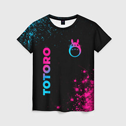 Женская футболка Totoro - neon gradient: надпись, символ