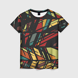 Женская футболка Абстракция в разноцветных линиях