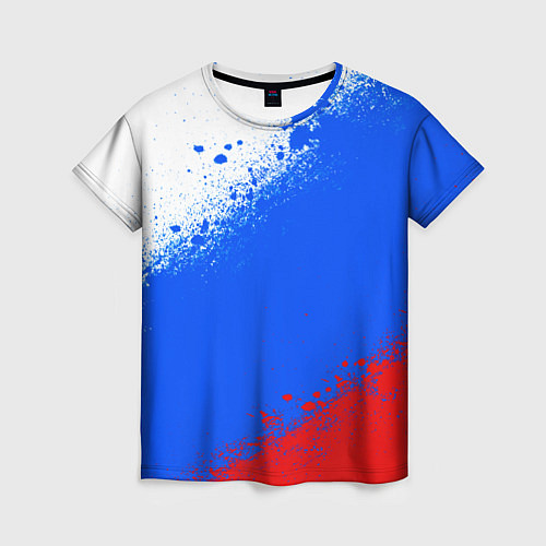 Женская футболка Флаг России - триколор / 3D-принт – фото 1