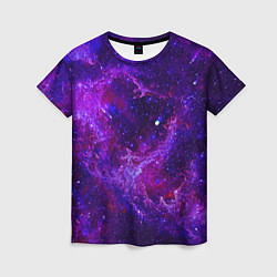 Женская футболка Неоновый космос и звезды