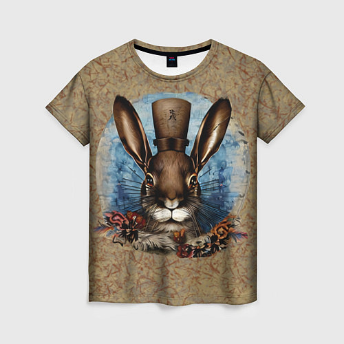 Женская футболка Ретро кролик / 3D-принт – фото 1