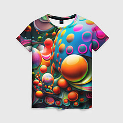 Женская футболка Абстрактные космические шары