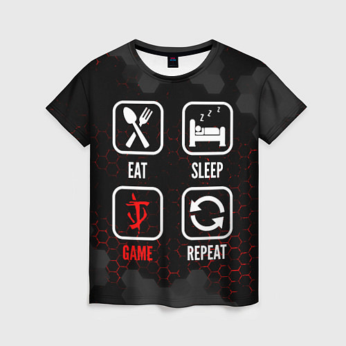Женская футболка Eat, sleep, Doom, repeat / 3D-принт – фото 1
